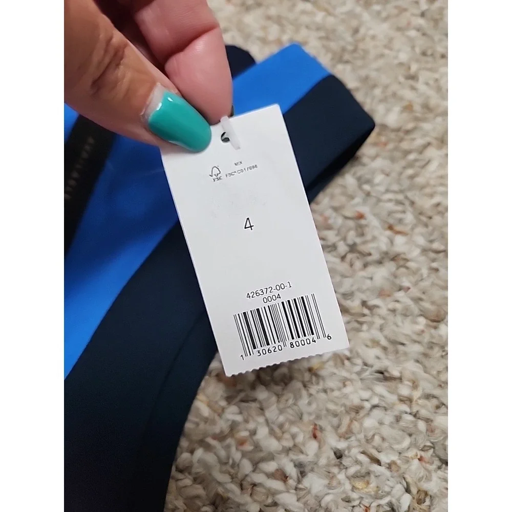 New Banana Republic Color block chevron‎ Pleated midi dress 4 Royal Blue